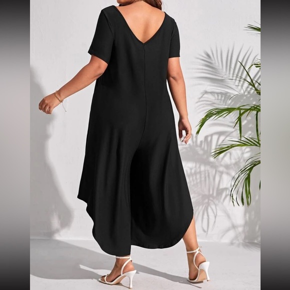 Plus Solid V Neck
Wide Leg Jumpsuit - Picture 2 of 2